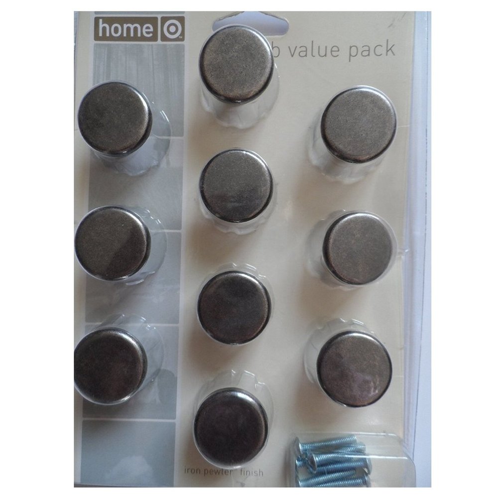 Home 30mm 10 Knob Value Pack Iron Pewter Finish